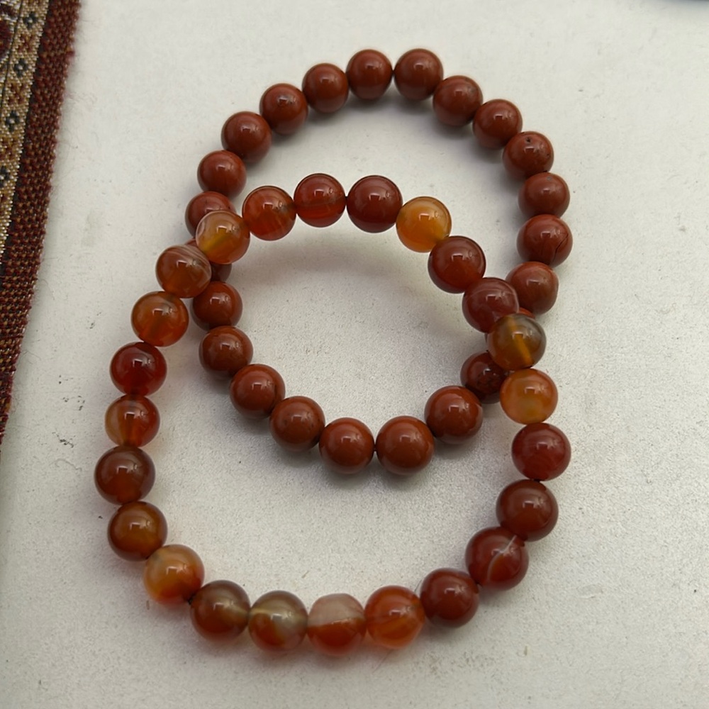 Red Jasper And Agate Bracelets